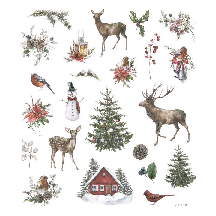 Sada vianočných nálepiek 23 ks | Ľúbezné Vianoce v prírode