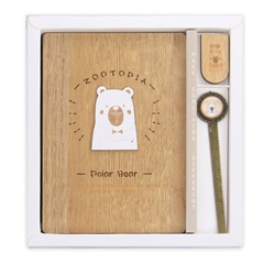 Drevený zápisník Polar Bear 130 x 185 mm - 128 listov