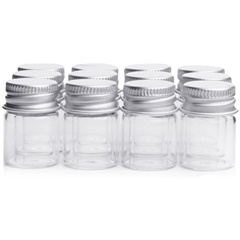 Sada sklenených mini fľaštičiek s uzáverom - 12 kusov
