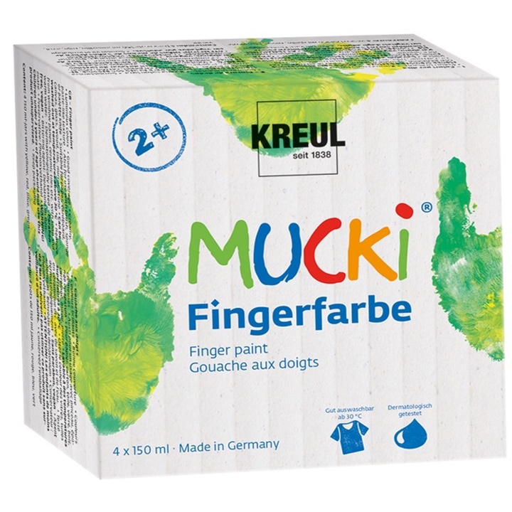 Svietiace prstové farby MUCKI - KREUL / sada 4 x 150 ml