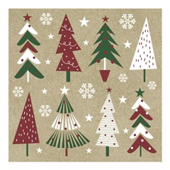 Servítky na dekupáž Christmas Trees - 1 ks