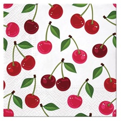 Servítky na dekupáž Cherries Pattern - 1 ks