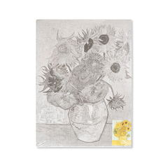 Plátno na lepenke so skicou umeleckého diela Van Gogh - Sunflowers