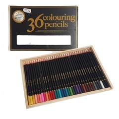 Sada 36 farebných ceruziek v drevenom obale