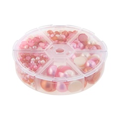 Set plastových perličiek | perlovoružové