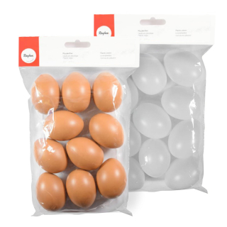 Plastové vajíčka Rayher 6 cm 10 ks - rôzne farby